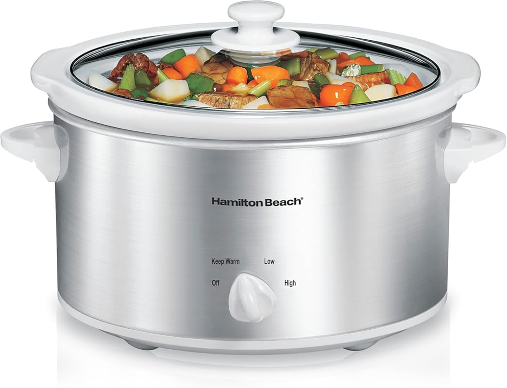 Hamilton Beach 4-Quart Slow Cooker: 3 Cooking Settings, Dishwasher-Saf