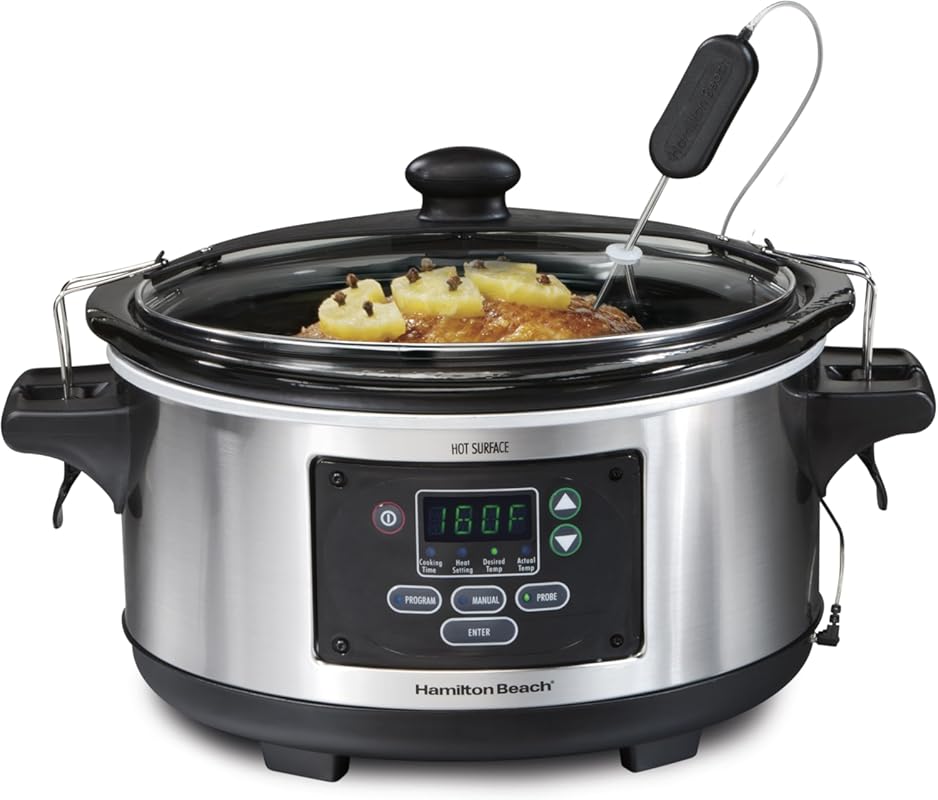 Hamilton Beach 6-Quart Portable Set & Forget Programmable Slow Cooker 