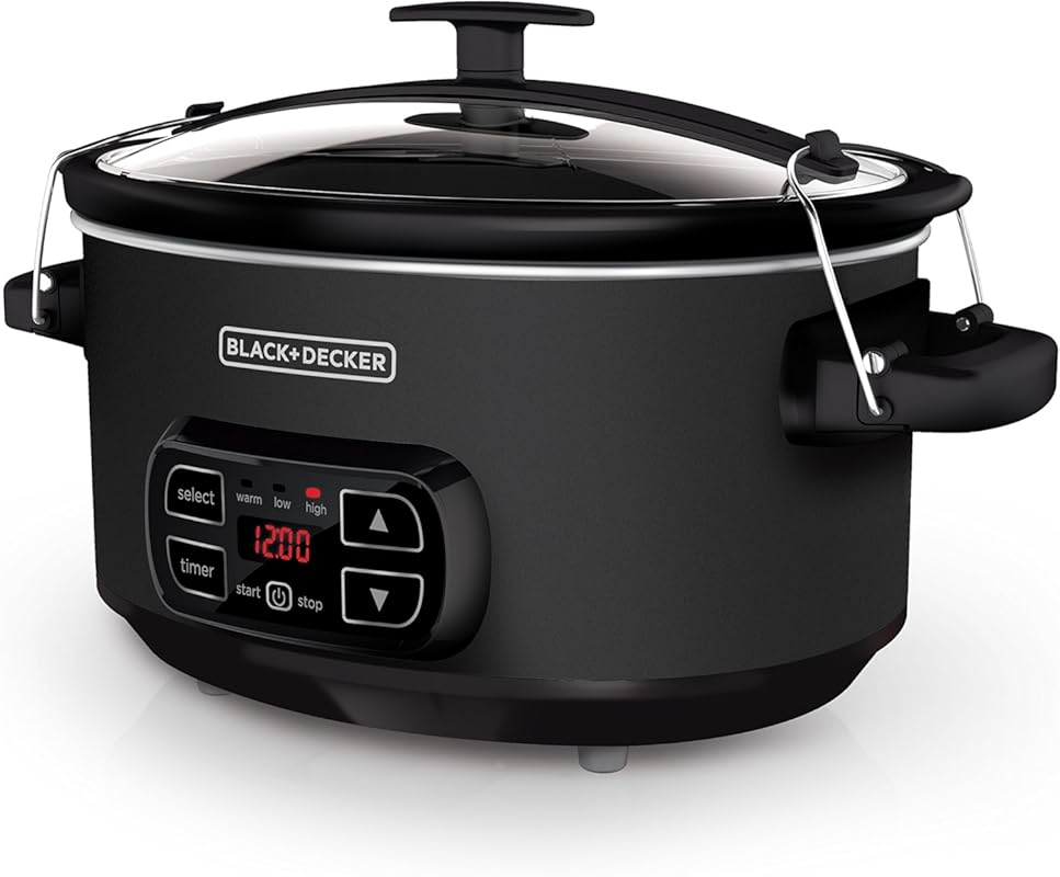 BLACK+DECKER 7-Quart Slow Cooker, Chalkboard Exterior, Locking Lid, 3