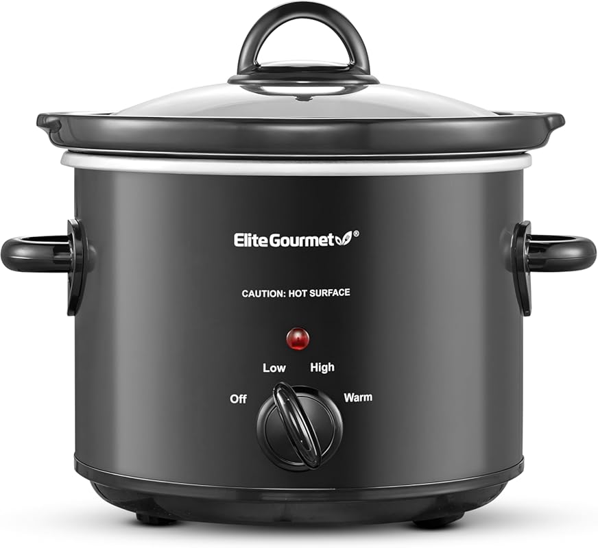 Elite Gourmet Slow Cooker: 3-Quart Capacity, Adjustable Temperature, D