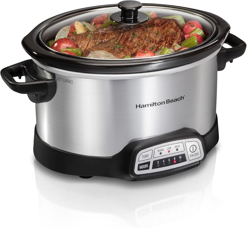 Hamilton Beach 4 Quart Programmable Slow Cooker with 5 Cooking Times,