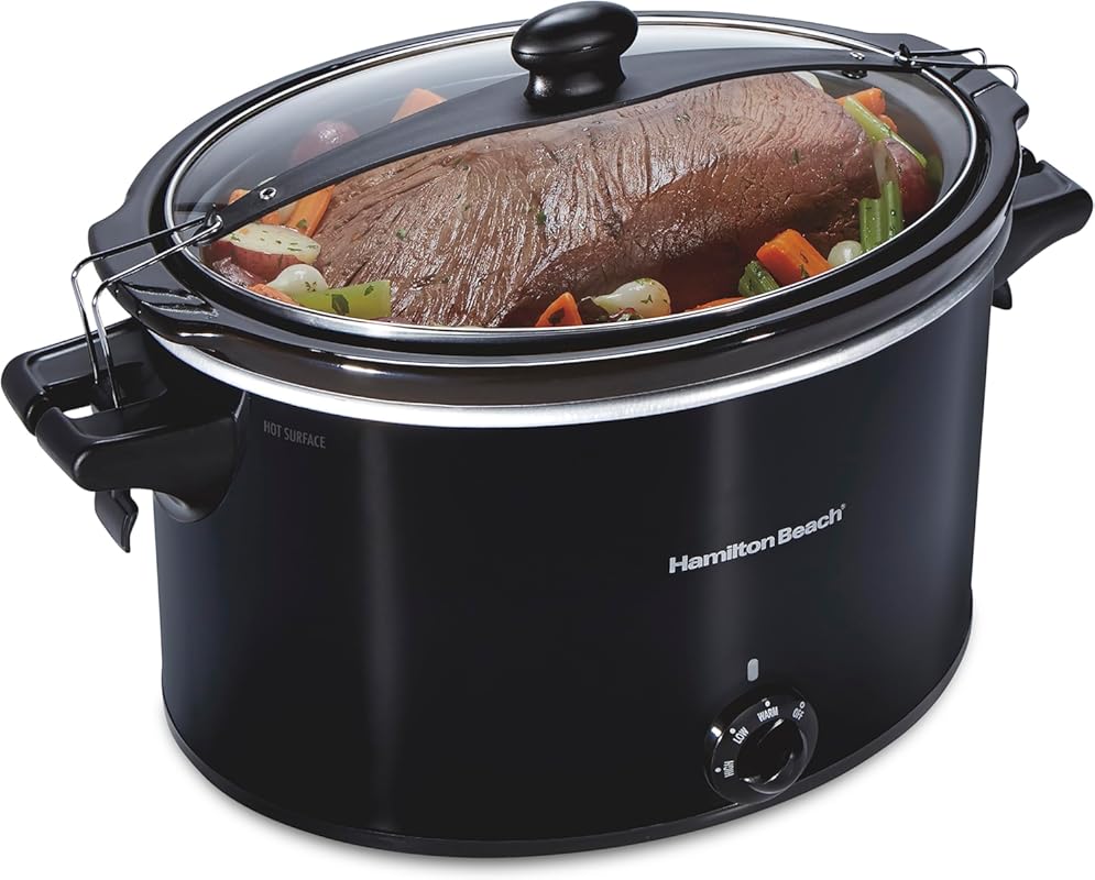 Hamilton Beach 10-Quart Slow Cooker with Lid Lock, Portable Stay or Go