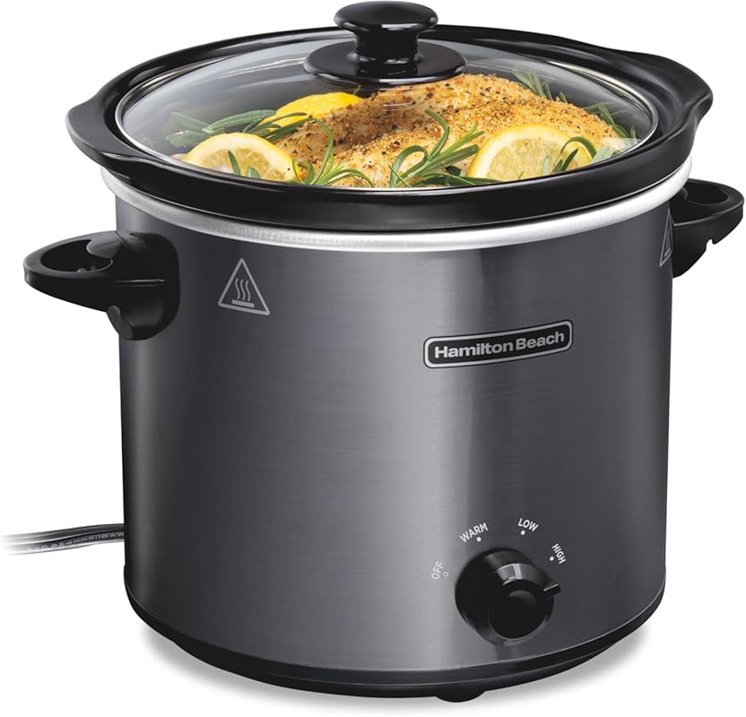 Hamilton Beach 4-Quart Slow Cooker with 3 Cooking Settings, Dishwasher