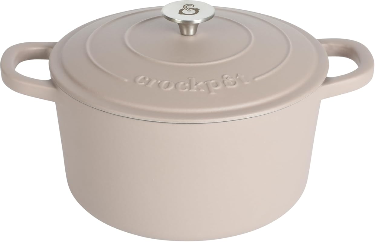 Crock-Pot Artisan 5-Quart Round Cast Iron Dutch Oven with Lid, Oven Sa