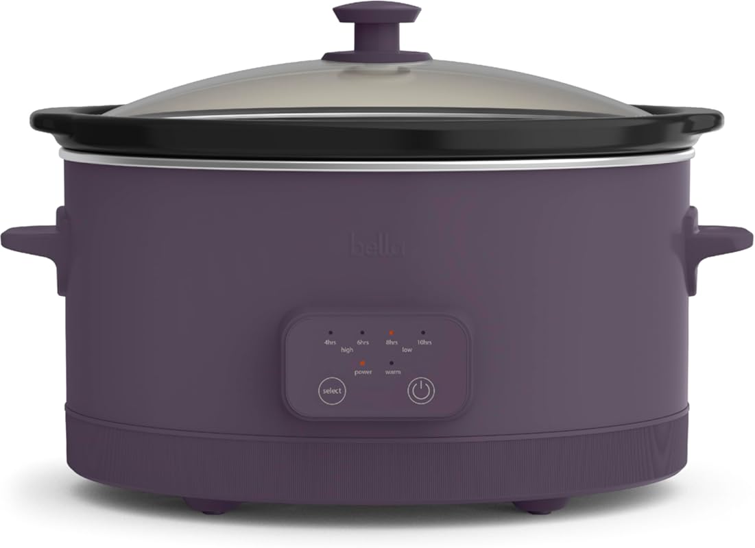 Bella 6 Quart Programmable Slow Cooker with Nonstick and Dishwasher Sa