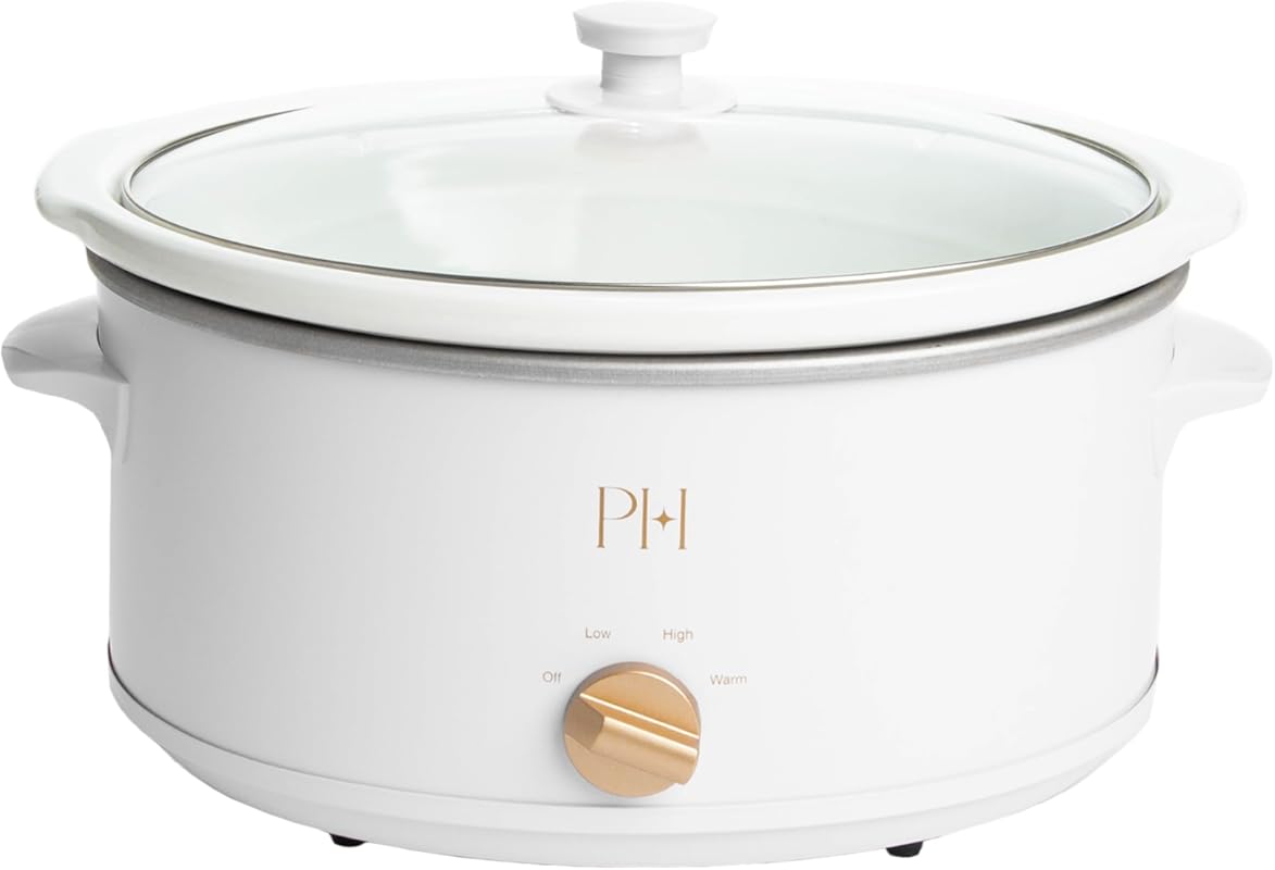 Paris Hilton 6-Quart Manual Slow Cooker, Nonstick Stoneware for Aprico