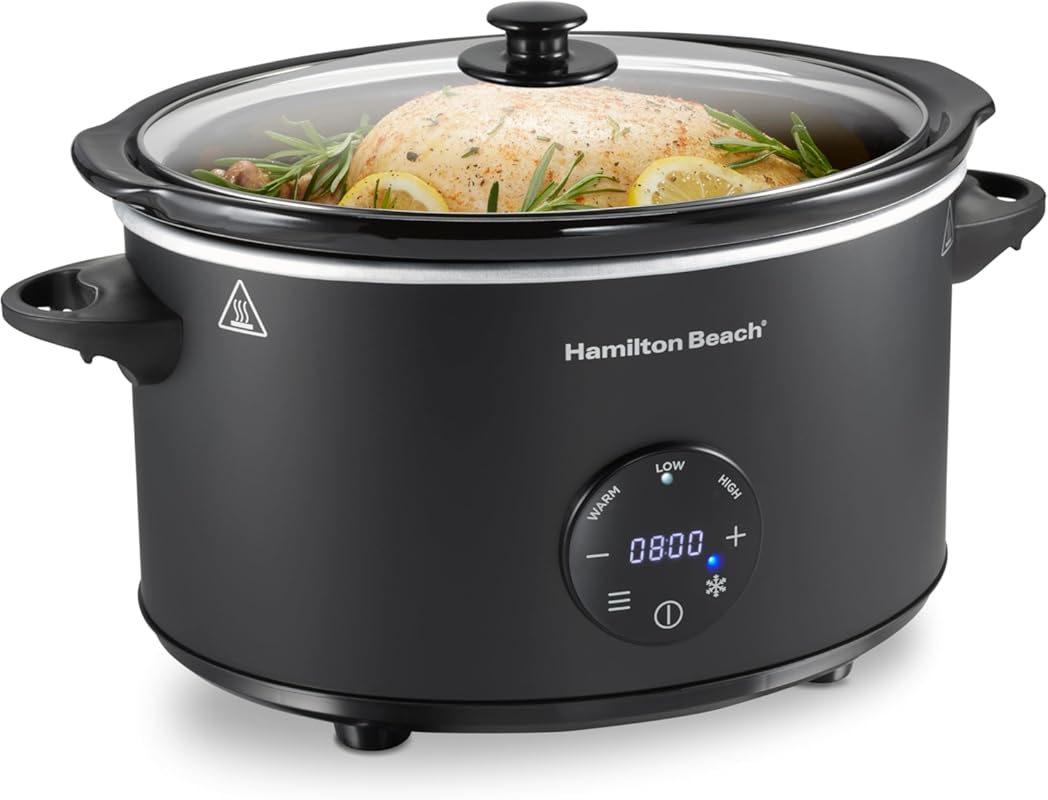 Hamilton Beach 6 Quart Set & Forget Programmable Slow Cooker with Defr