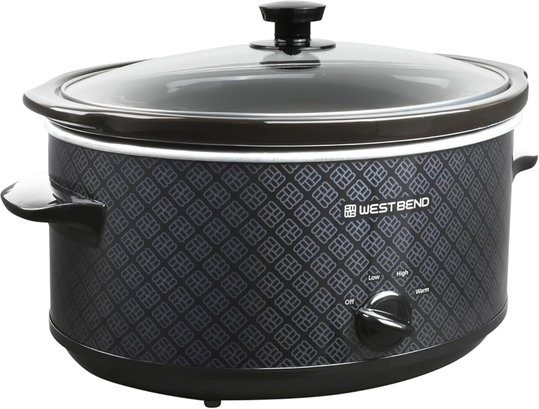 West Bend 6-Quart Manual Slow Cooker, Crockery Style, Two Temps & Keep