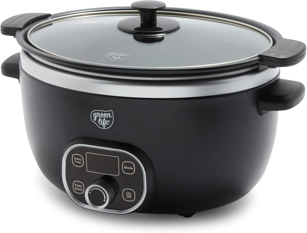 GreenLife 8-Quart Programmable Slow Cooker with PFAS-Free Ceramic Nons