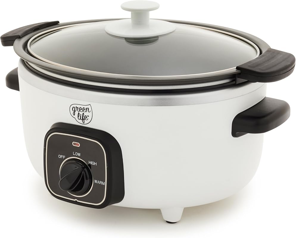 GreenLife 3.5QT Programmable Slow Cooker with PFAS-Free Ceramic Nonsti