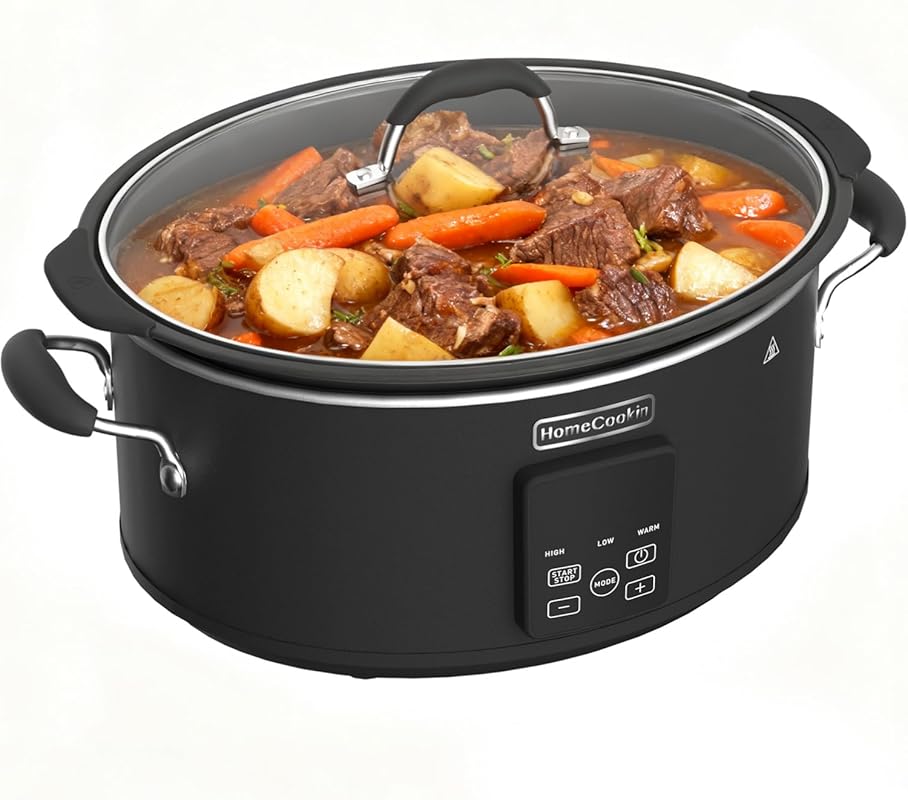 HOMECOOKIN 10 Quart Digital Programmable Slow Cooker with Timer, Dishw