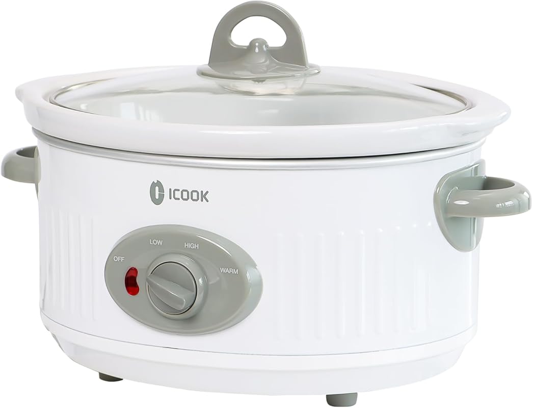 3.5 Quart Slow Cooker with 3 Heat Settings, Non-Stick Removable Cerami