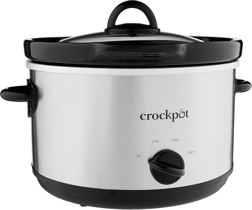 Crock-Pot 5-Quart Smudgeproof Round Manual Slow Cooker with Dipper Sil