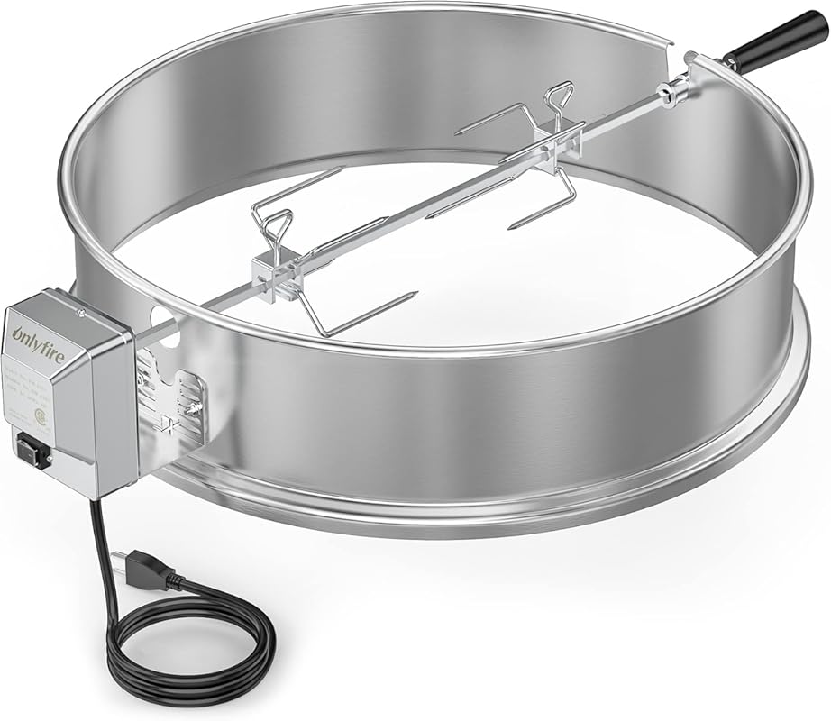 Stainless Steel Rotisserie Ring Kit for Weber Grills: Perfect for BBQ 