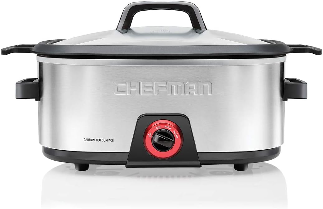 Chefman 6-Quart Electric Slow Cooker: Stovetop & Oven-Safe Nonstick In