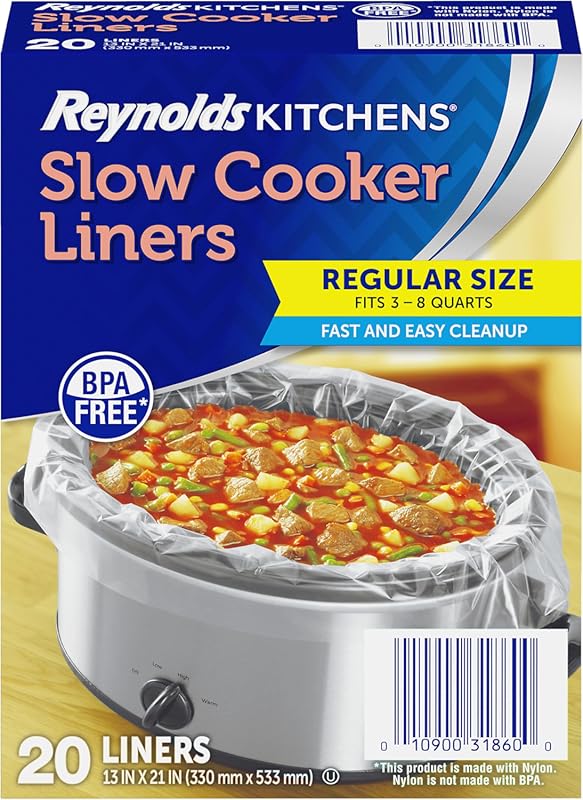 Reynolds Kitchens Slow Cooker Liners: 20-Pack for 3-8 Quart Cookers, E