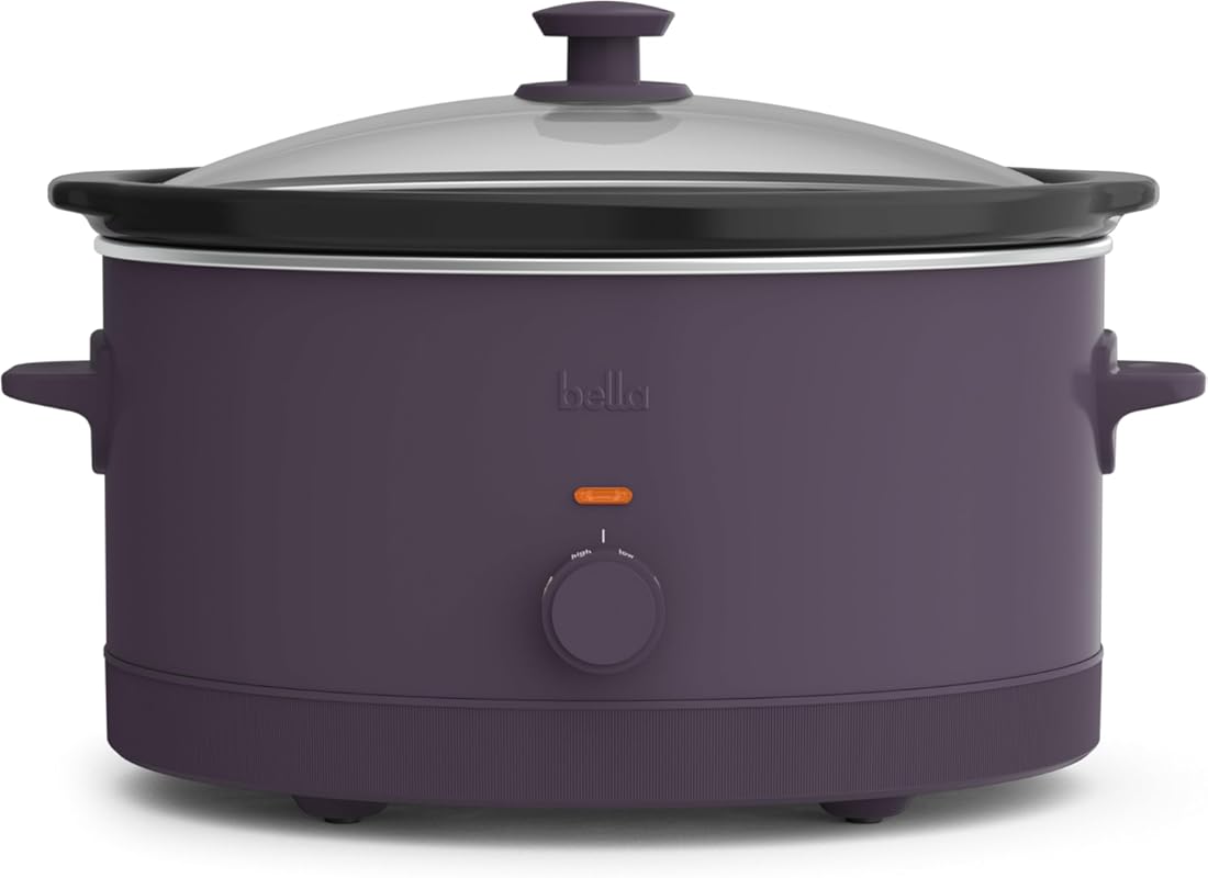 Manual 6 Quart Slow Cooker with Ceramic Nonstick, 3 Temperature Settin