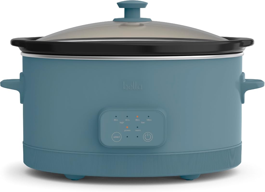 Bella 6 Quart Programmable Slow Cooker with Nonstick Ceramic Pot and A