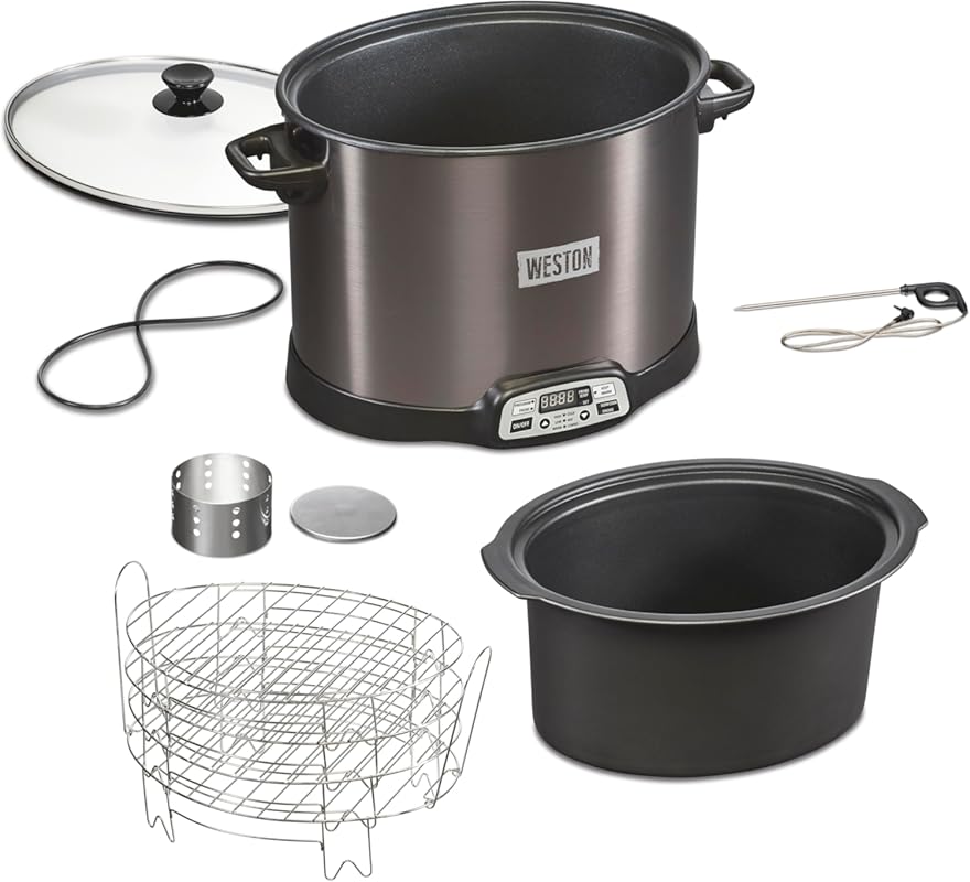 Weston 10 Quart Programmable Slow Cooker & Electric Smoker, Temperatur