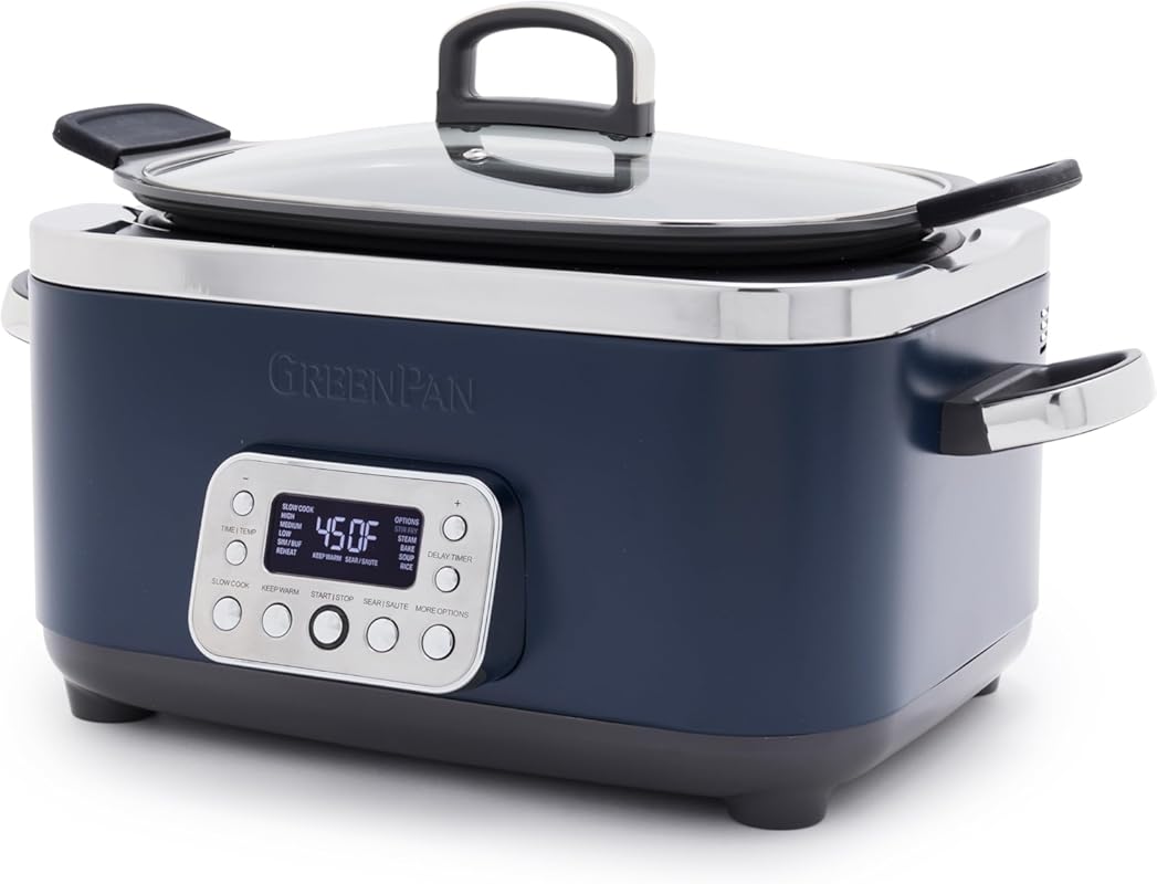 GreenPan Elite 6-Quart Electric Slow Cooker: In-Pot Browning with Nons